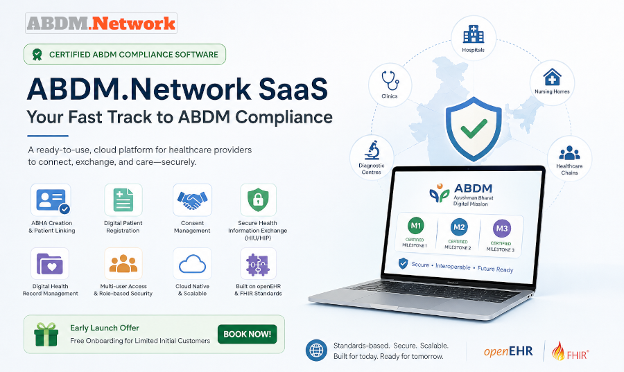 ABDM.Network SaaS | Certified ABDM Compliance Software for Hospitals, clinics, pharmacies, labs